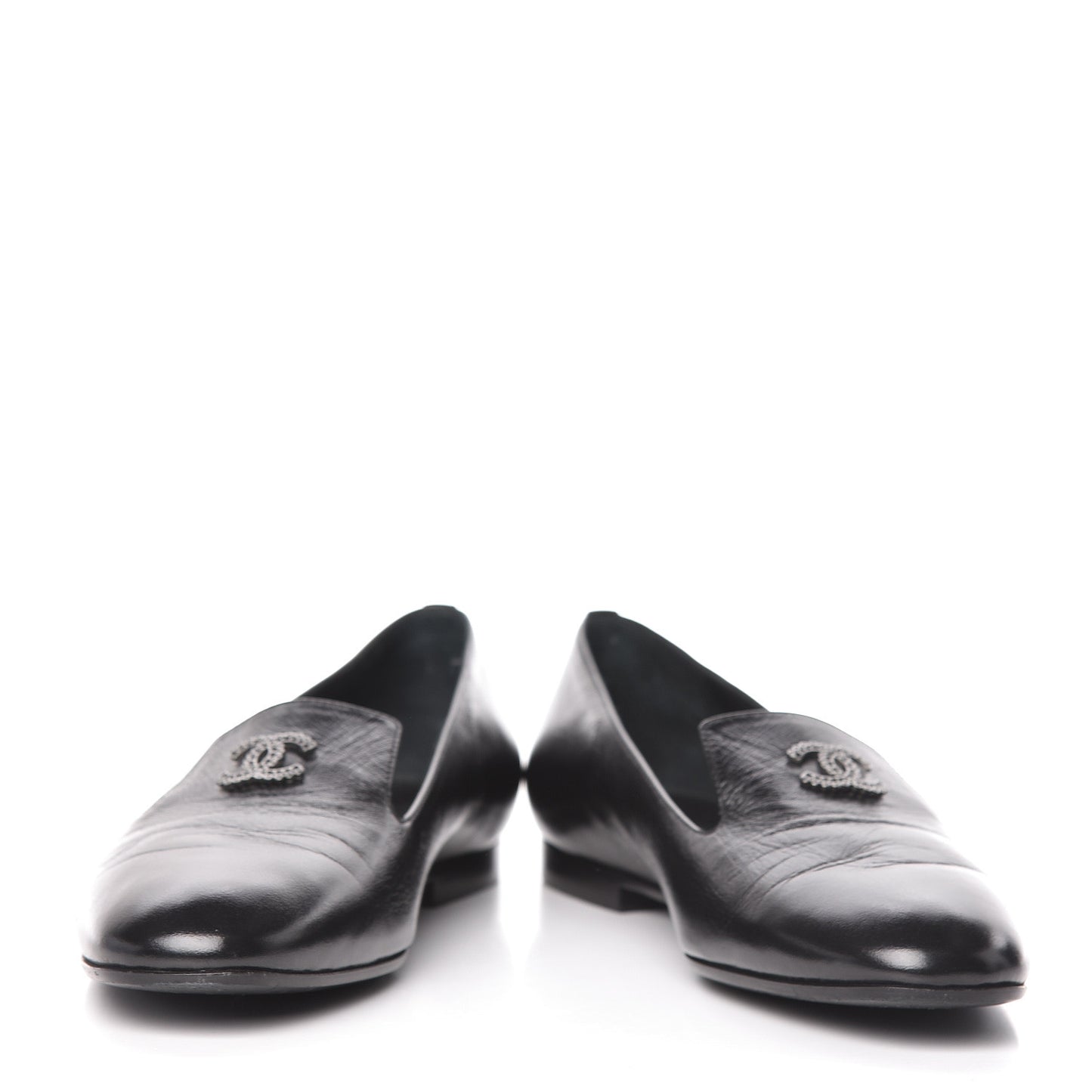 Lambskin CC Mocassin Loafers 37.5 Black
