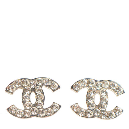 Chanel Crystal Timeless CC Earrings Silver 1 of 6
