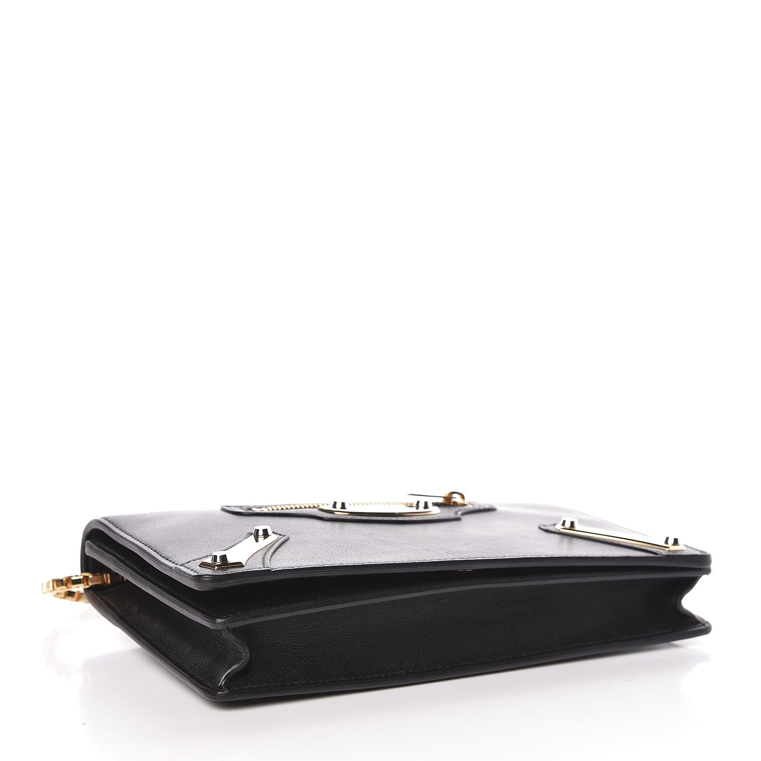 Balenciaga Veau Amp Plate Gold Chain Wallet Black 4 of 11