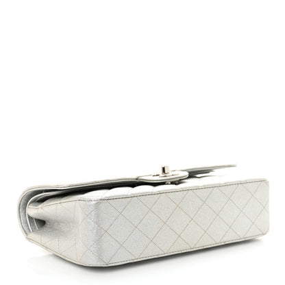 Chanel Glittered Metallic Caviar Quilted Medium Double Flap Silver 4 of 12