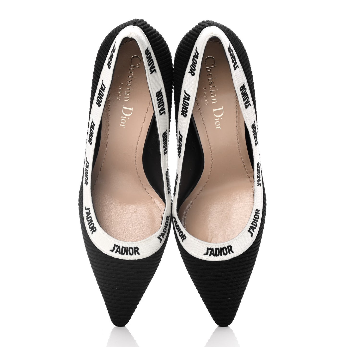 Technical Canvas Ribbon Embroidered J'Adior 100mm Pumps 37 Black