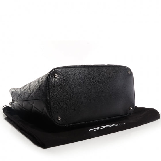Soft Caviar Timeless Large Shopping Tote Black
