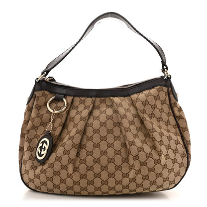 Gucci Monogram Medium Sukey Hobo Dark Brown 1 of 12