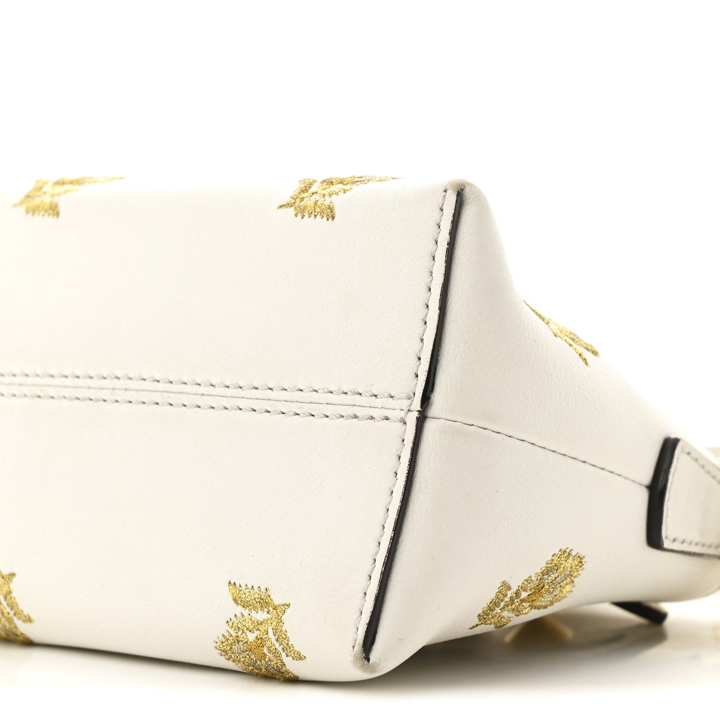 Vitello Dolce Lurex Floral Embroidered Studded Mini By The Way Boston Bag White