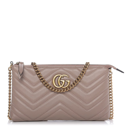 Gucci Calfskin Matelasse Mini GG Marmont Chain Bag Porcelain Rose 1 of 10