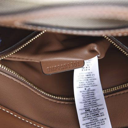 Burberry Canvas Smooth Calfskin Two Tone Mini Pocket Bag Natural Malt Brown 7 of 11