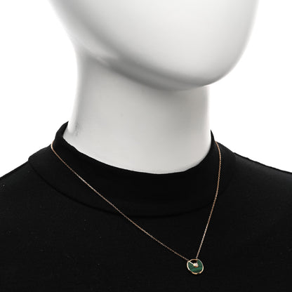 Cartier 18K Pink Gold Diamond Malachite XS Amulette de Cartier Pendant Necklace 2 of 4