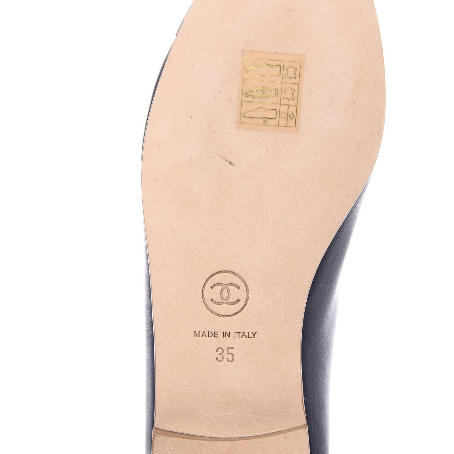 Lambskin CC Cap Toe Ballerina Flats 35 Navy