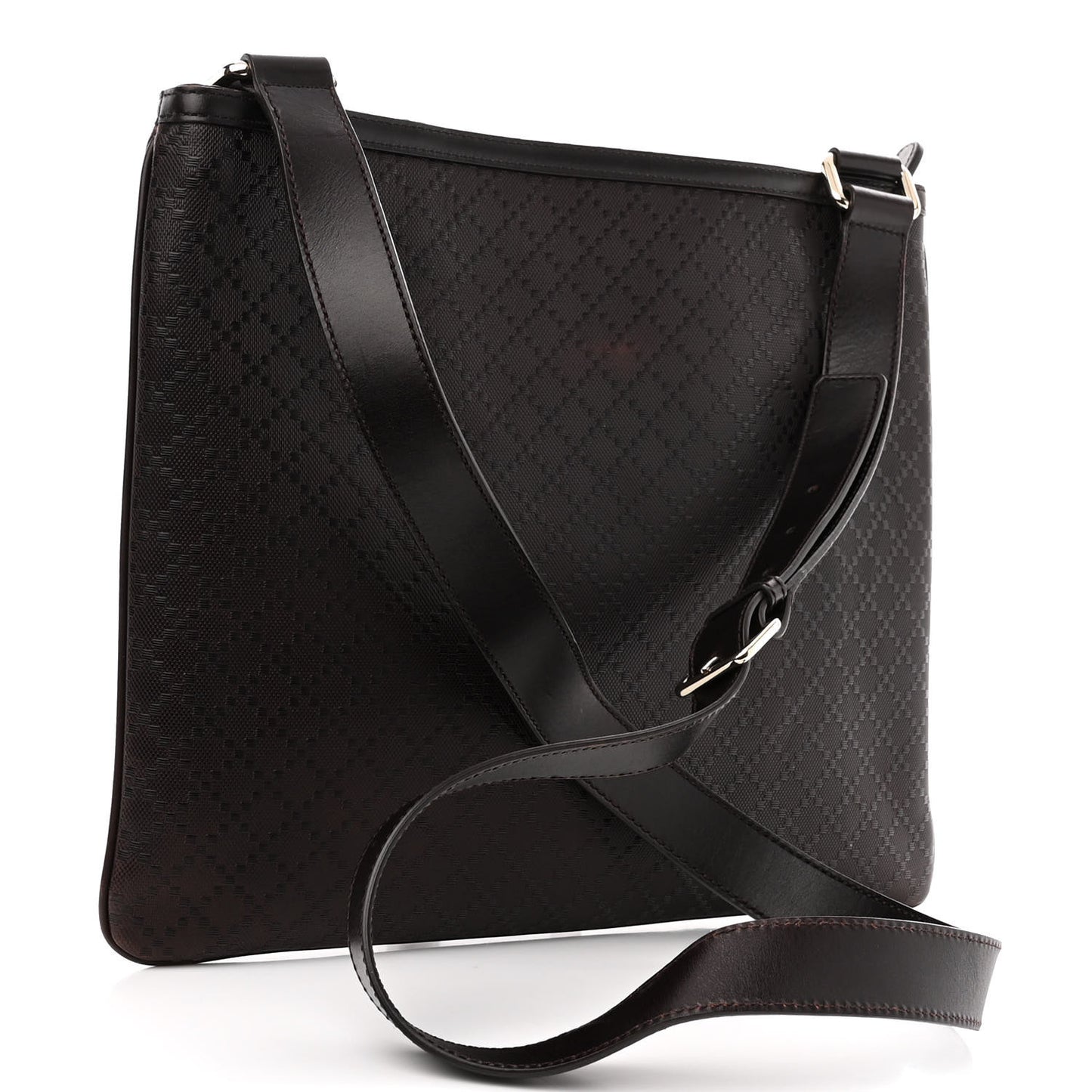 Hilary Lux Bright Diamante Medium Flat Messenger Bag Testa Di Moro