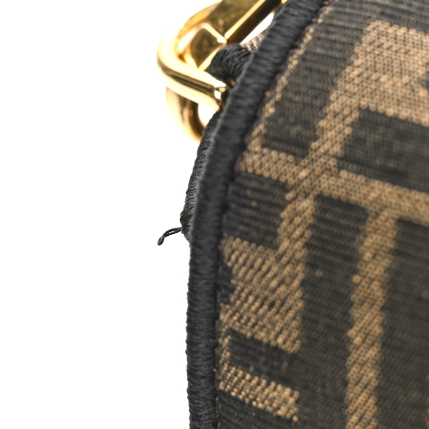 Fendi Fabric Jacquard FF 1974 Medium Baguette Tobacco Moro Black 9 of 9