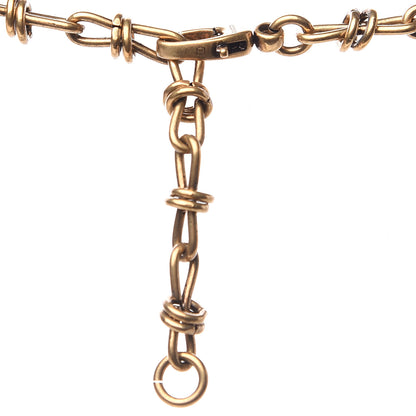 Gucci Metal Brass Pearl Lion Head Necklace Aged Gold 4 of 4