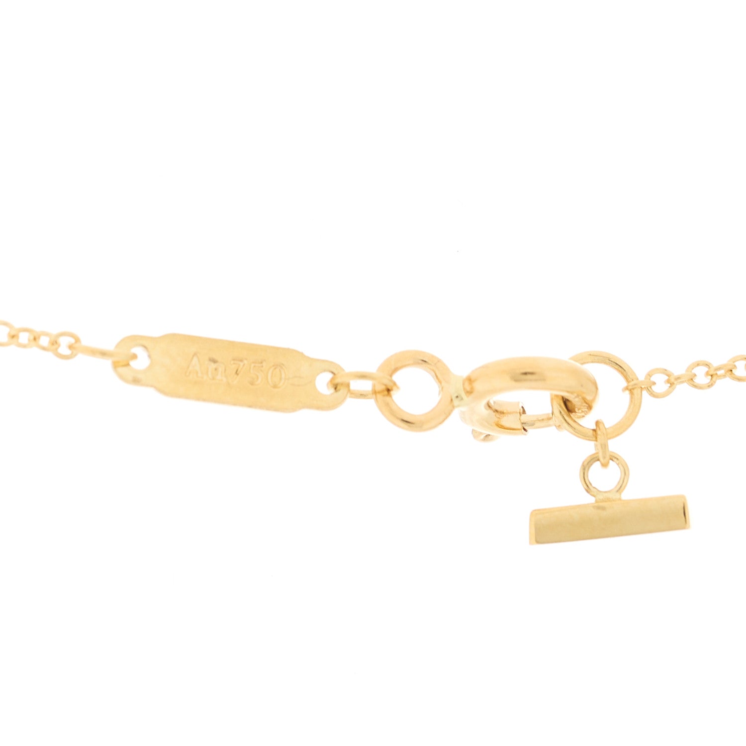 Tiffany 18K Yellow Gold Small T Smile Pendant Necklace 5 of 6