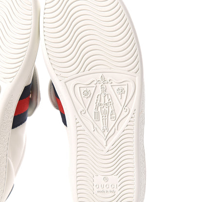 Gucci Calfskin Ayers Blind For Love Embroidered Womens Ace Sneakers 35.5 White 7 of 11