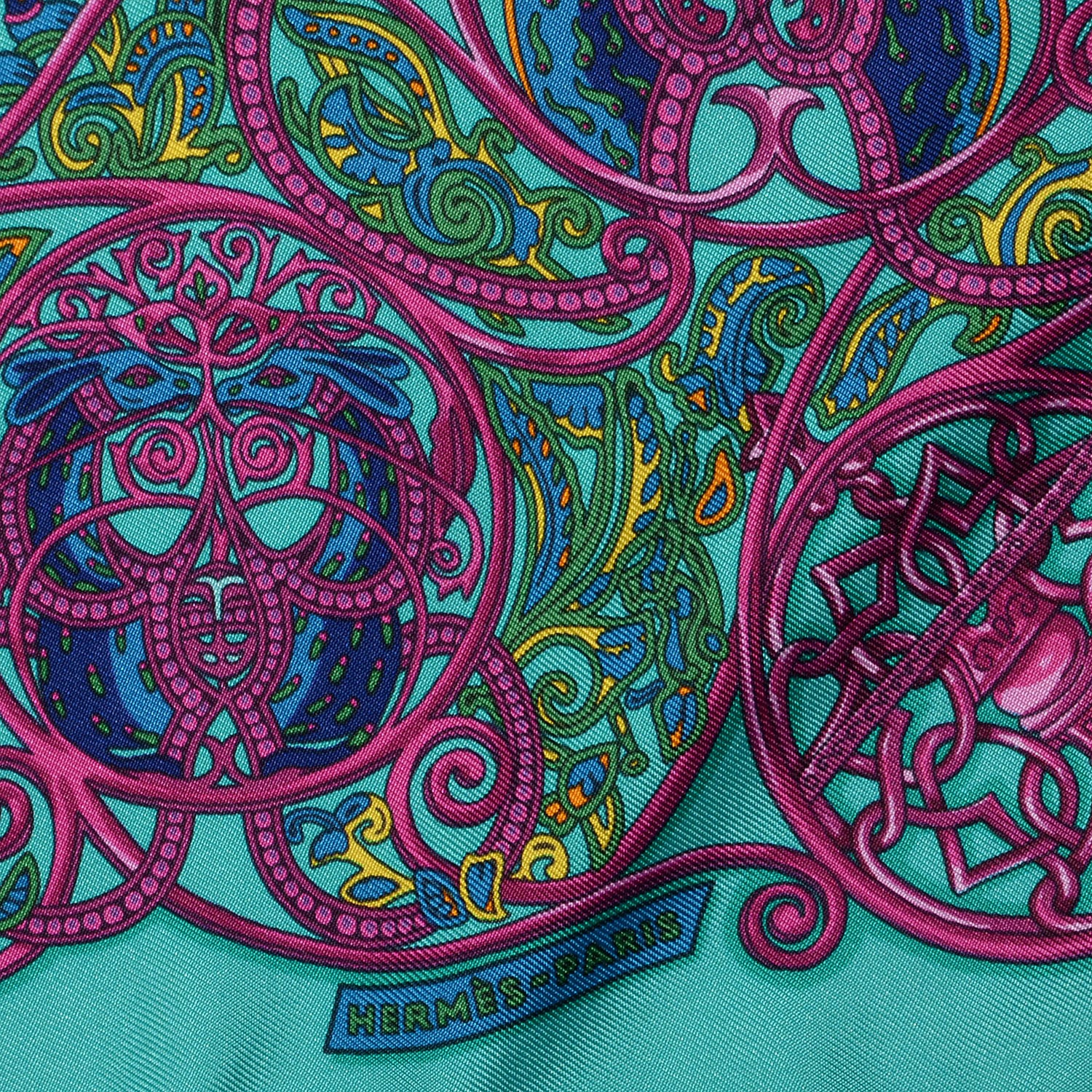 Hermes Silk La Charmante Aux Animaux Pocket Square 5 of 7