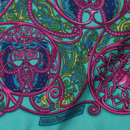Hermes Silk La Charmante Aux Animaux Pocket Square 5 of 7