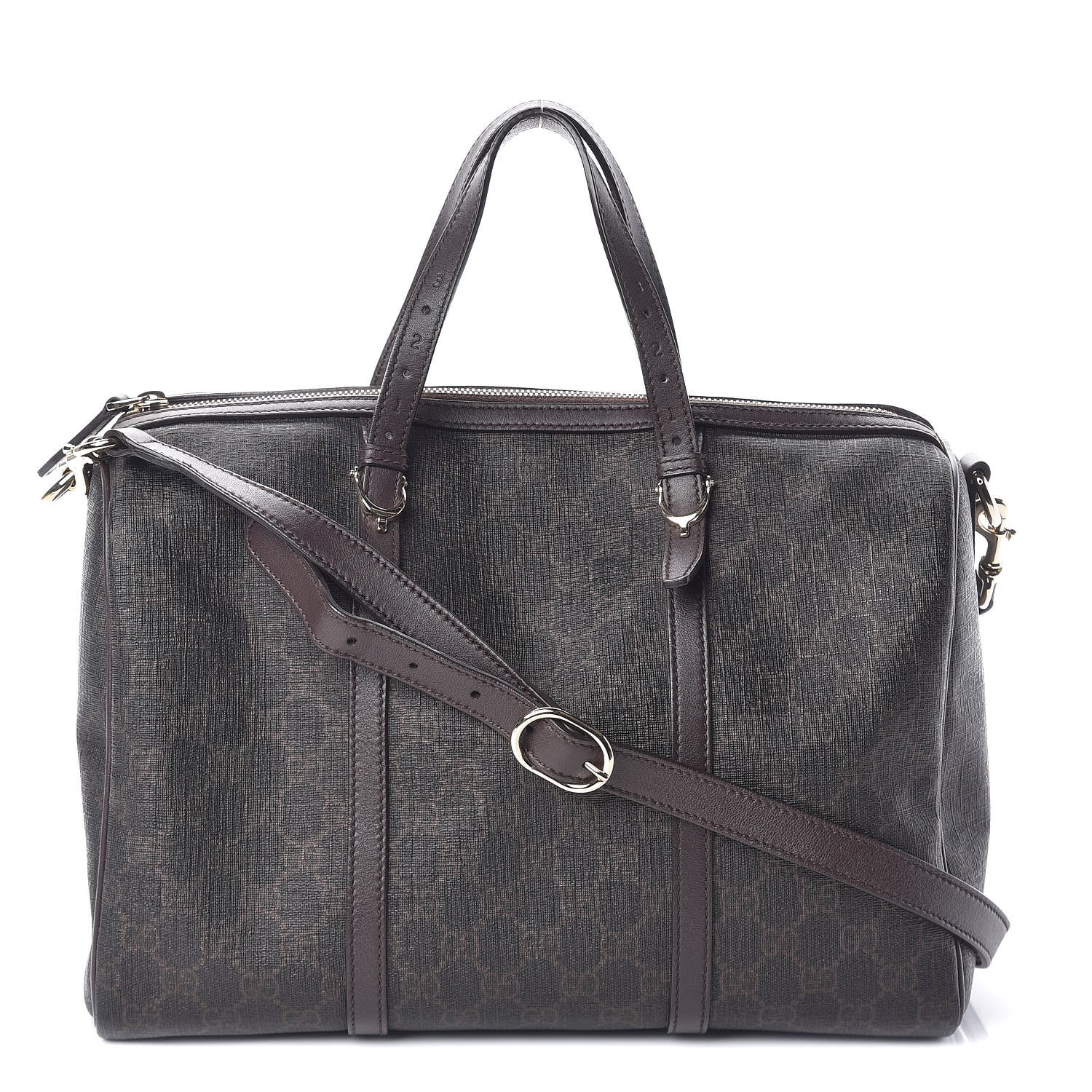 Gucci GG Supreme Monogram Medium Nice Boston Dark Brown 1 of 15
