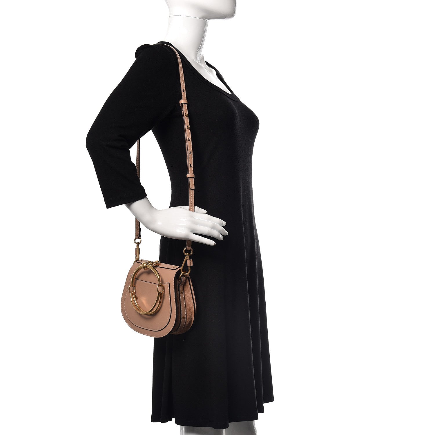 Chloe Calfskin Suede Small Nile Bracelet Bag Biscotti Beige 2 of 9