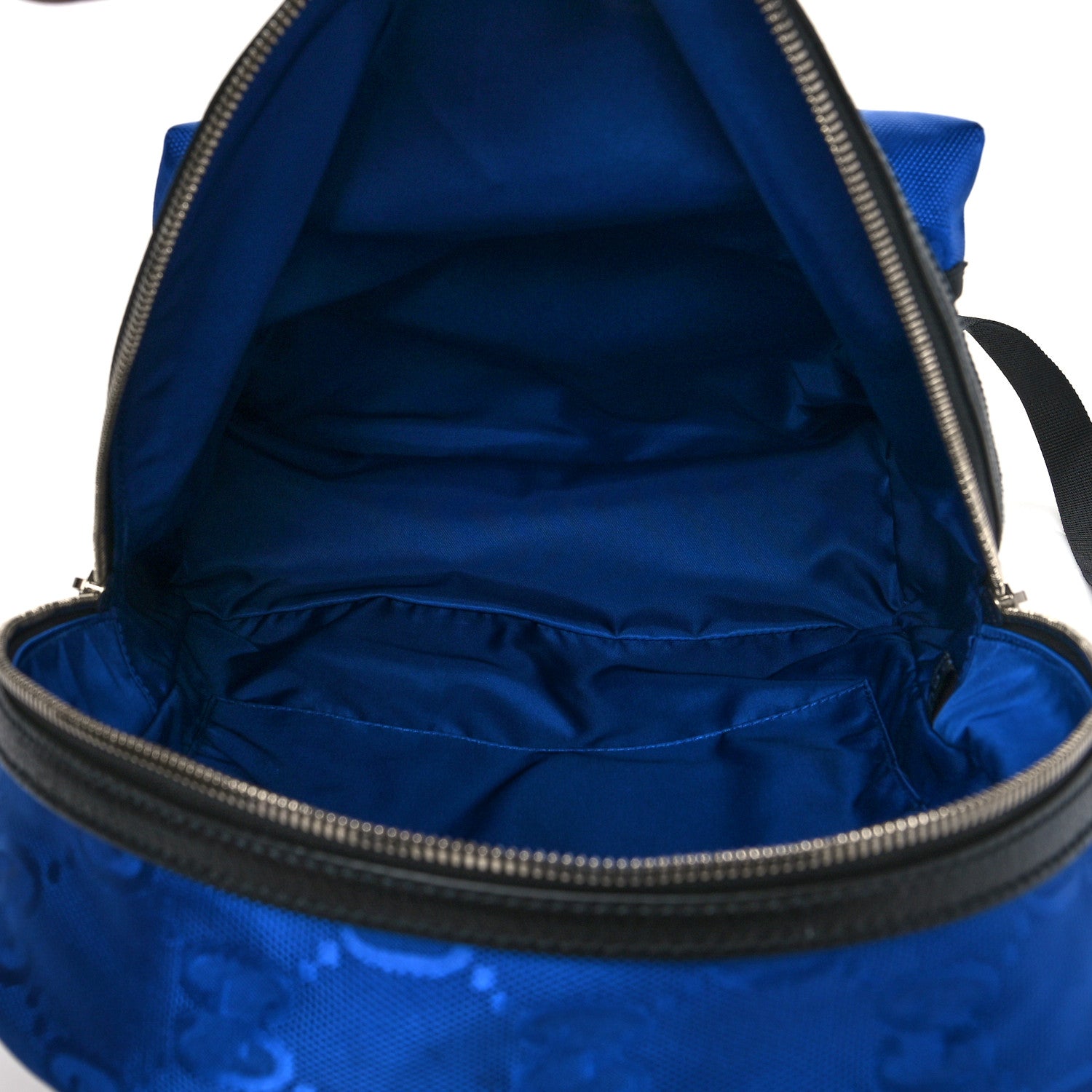 Gucci Econyl Nylon Monogram Off The Grid Backpack Guilted Blue Black 4 of 10