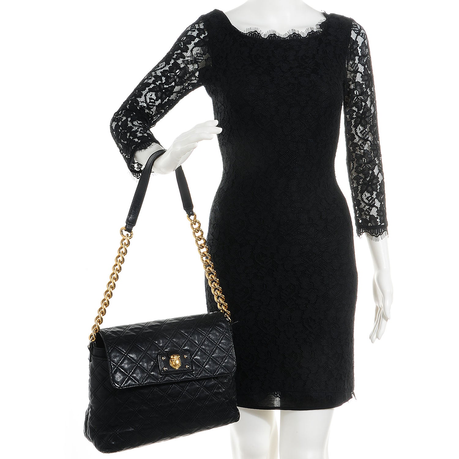 Marc Jacobs Lambskin Quilted The XL Single Flap Black 2 of 10