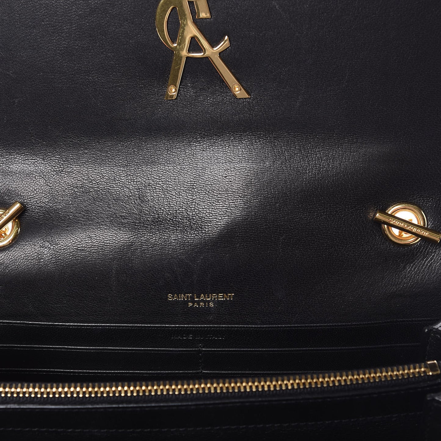 Lambskin Matelasse Monogram Vicky Chain Wallet Black