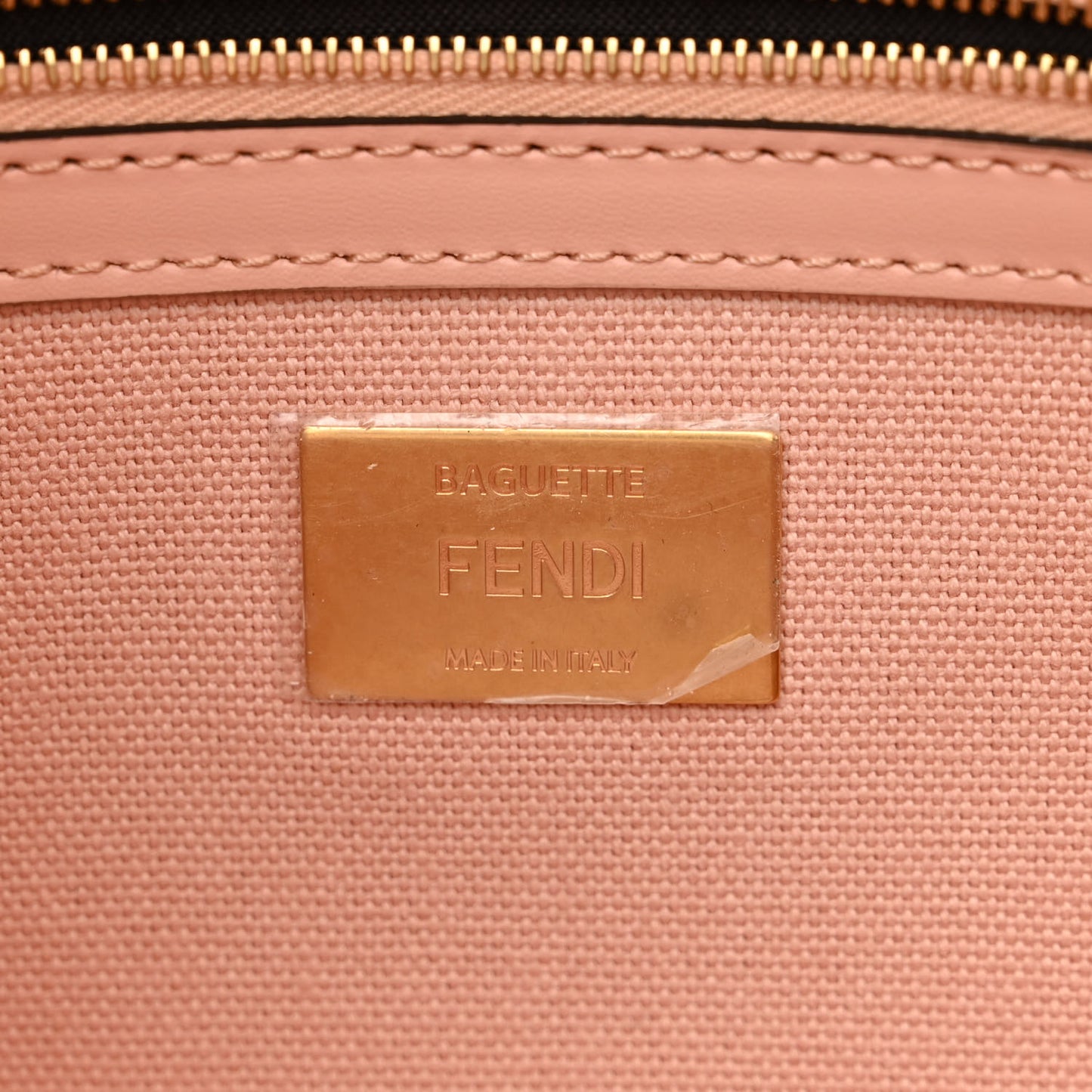 Canvas Vitello King Extra Strap FF Embroidered Baguette Baby Pink