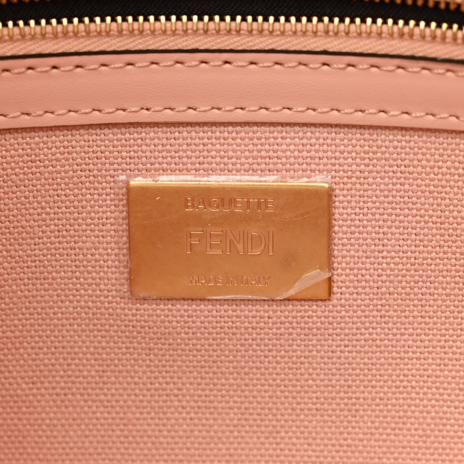 Fendi Canvas Vitello King Extra Strap FF Embroidered Baguette Baby Pink 6 of 10
