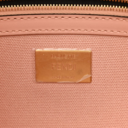 Fendi Canvas Vitello King Extra Strap FF Embroidered Baguette Baby Pink 6 of 10