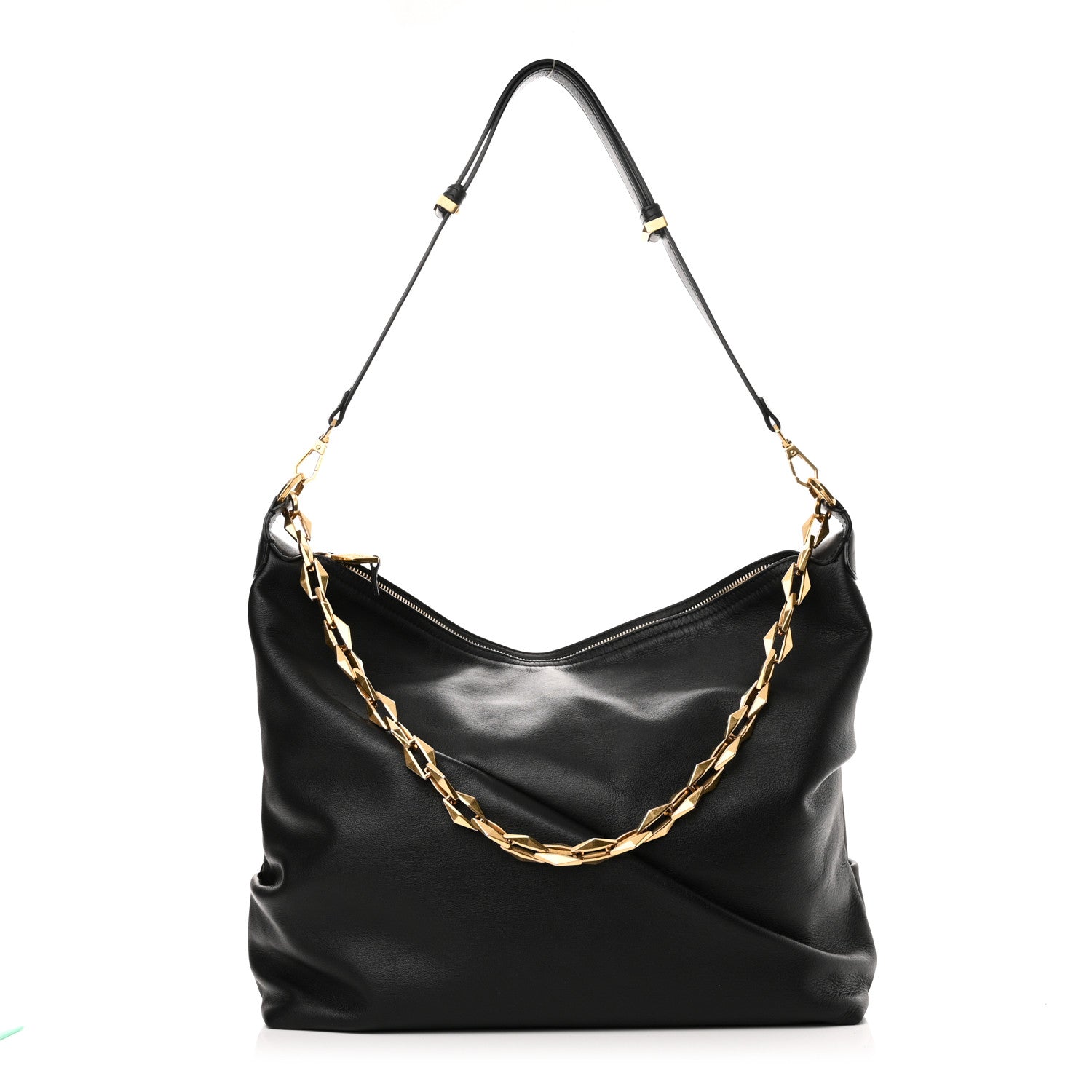 Jimmy Choo Soft Calfskin Medium Diamond Hobo Black 1 of 9