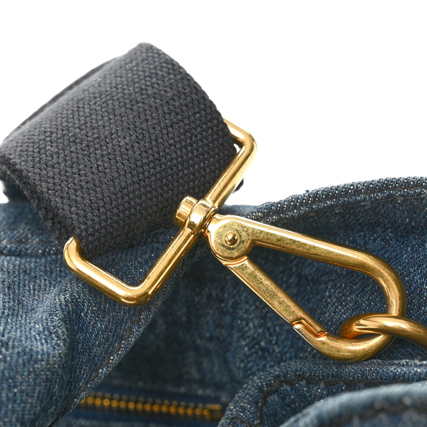 Prada Denim Logo Tote Bleu 11 of 12