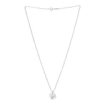 Tiffany Sterling Silver Letter C Disc Pendant Necklace 3 of 7