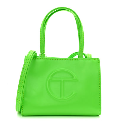 Telfar Vegan Leather Small Shopping Bag Highlighter Green 1 of 9