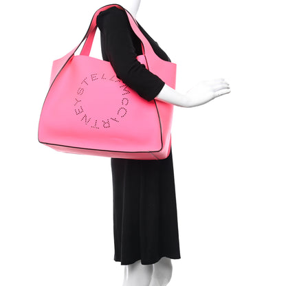 Stella McCartney Eco Alter Nappa East West Perforated Tote Fluorescent Pink 3 of 11