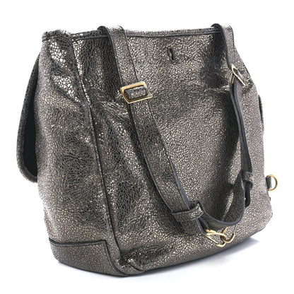 Saint Laurent Metallic Calfskin Besace Shoulder Bag Volcano Silver 3 of 11