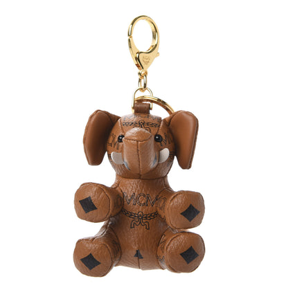 MCM Visetos Elephant Key Ring Bag Charm Cognac 1 of 6
