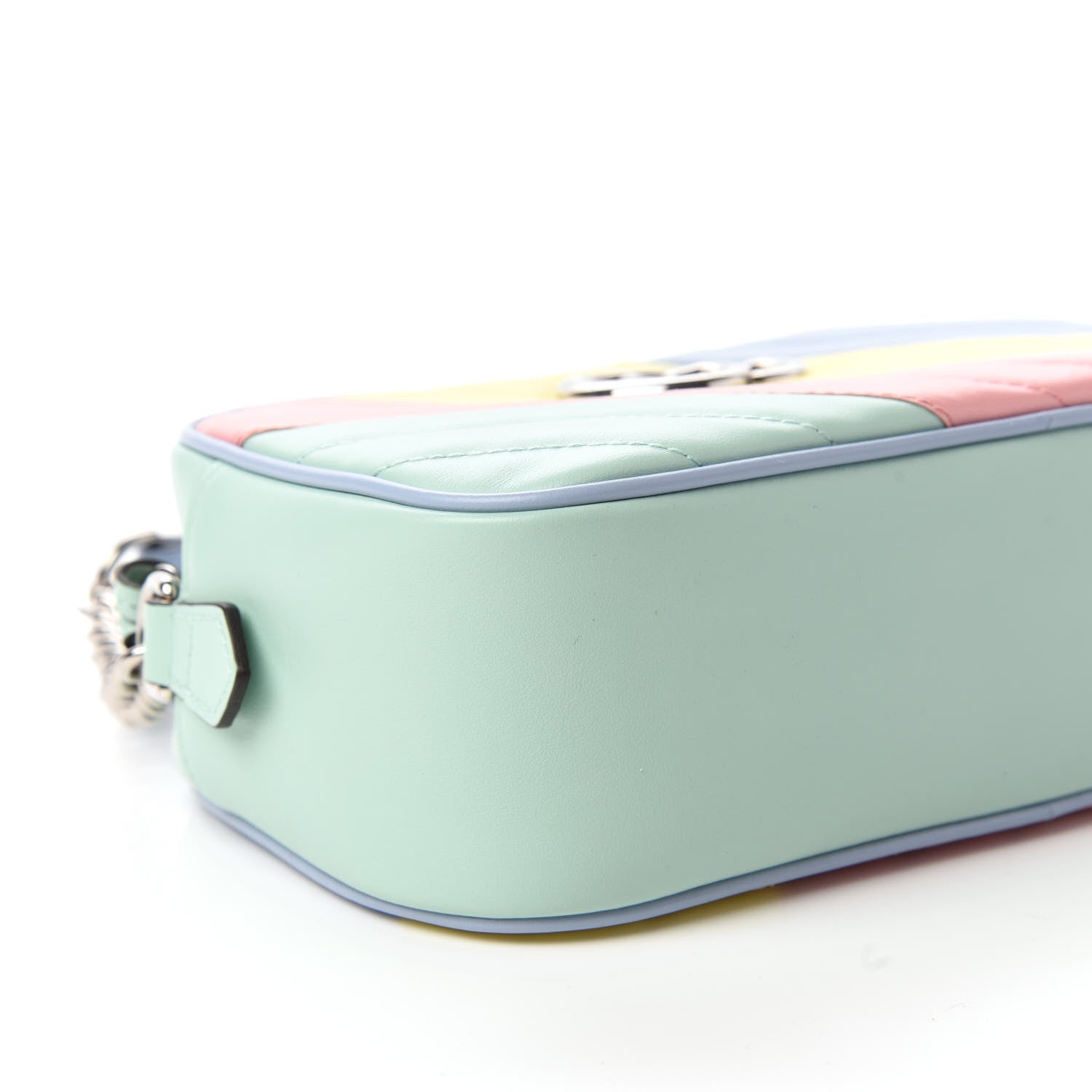 Gucci Calfskin Matelasse Diagonal Small GG Marmont Chain Shoulder Bag Multicolor Pastel 6 of 10