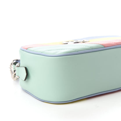 Gucci Calfskin Matelasse Diagonal Small GG Marmont Chain Shoulder Bag Multicolor Pastel 6 of 10