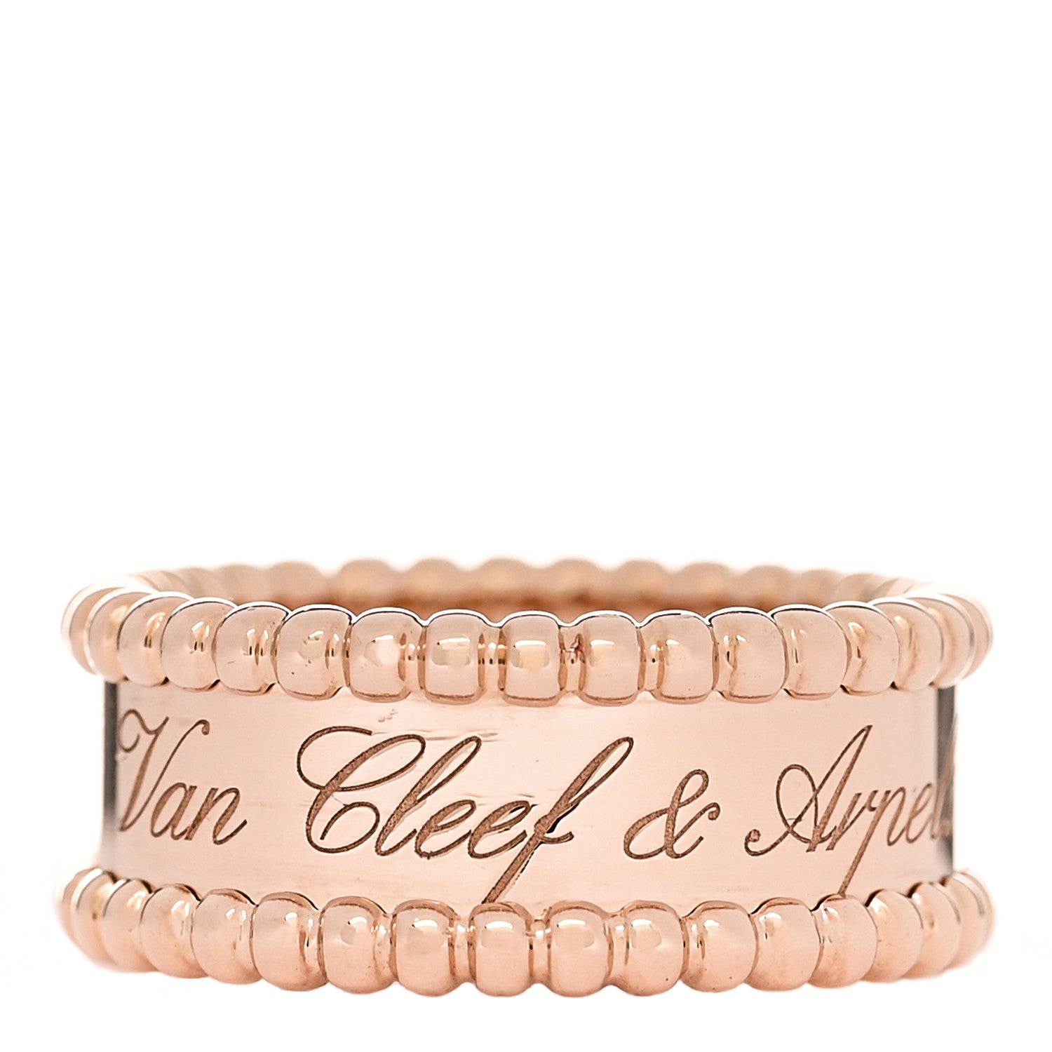 Van Cleef & Arpels 18K Rose Gold Perlee Signature Ring 50 5.25 1 of 7