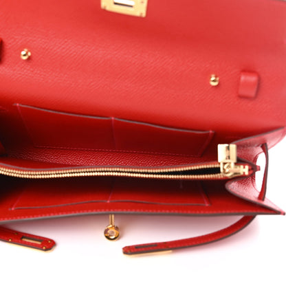 Hermes Epsom Kelly Wallet To Go Rouge Casaque 5 of 11