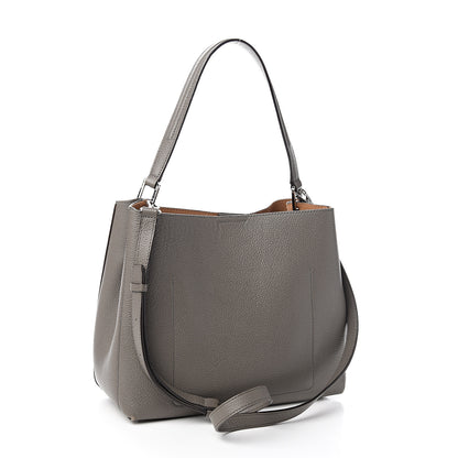 MCM Grained Calfskin Sarah Medium Visetos Hobo Grey 2 of 12