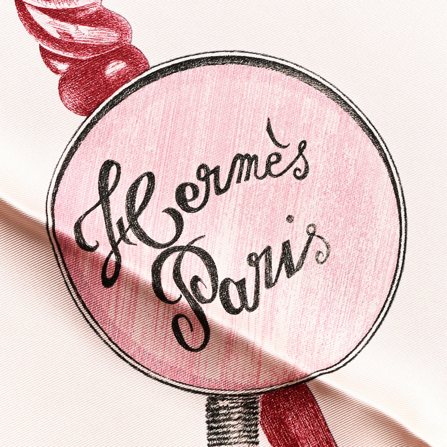 Silk Nous Sommes Inseparables Scarf 90 Rose Thé Rouge H Bronze