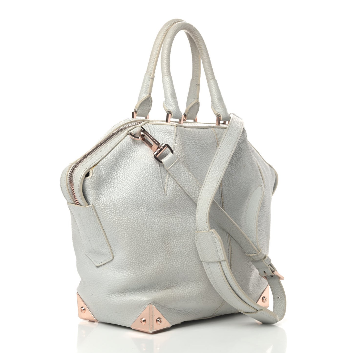 Pebbled Calfskin Small Emile Grey Rose Gold Hardware
