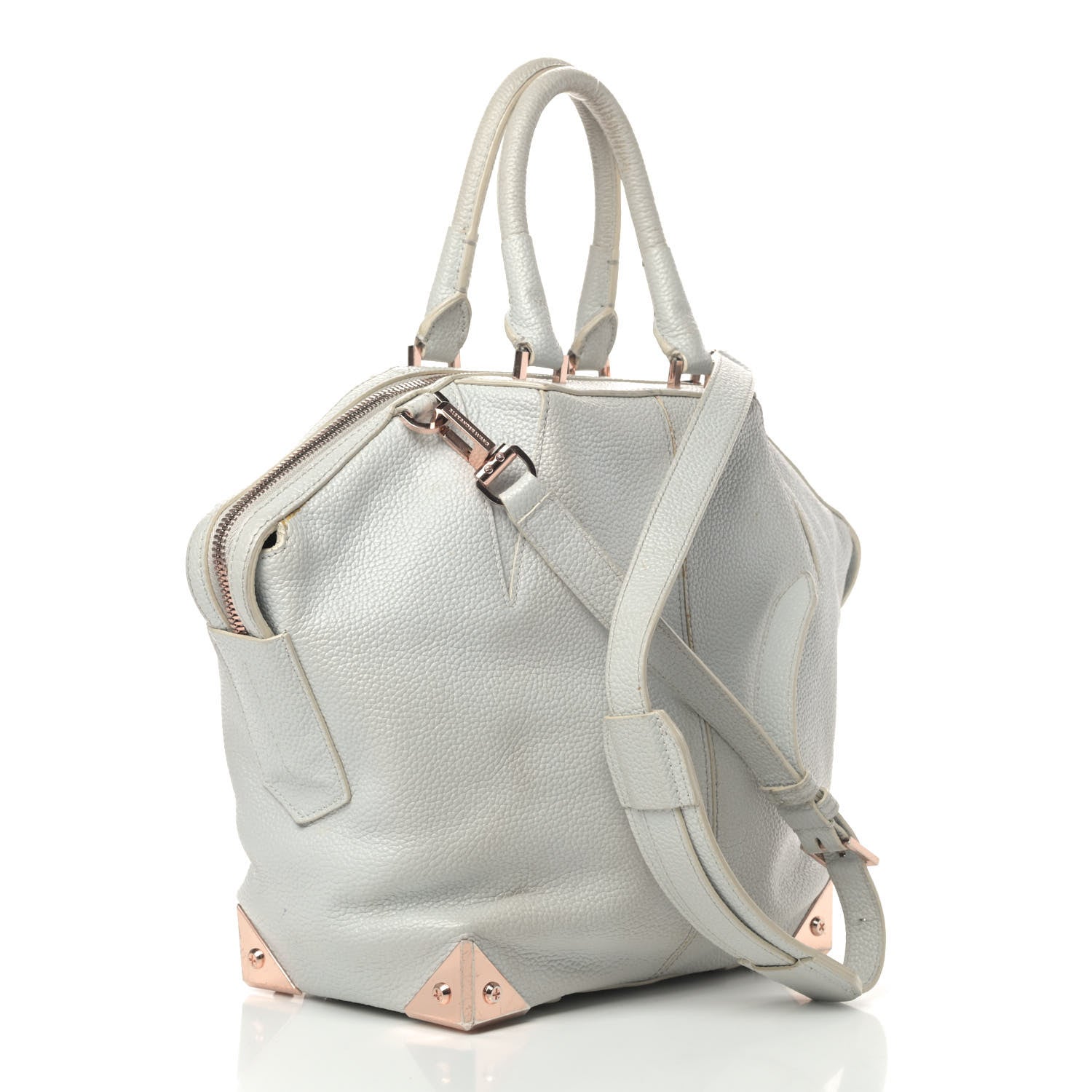 Alexander Wang Pebbled Calfskin Small Emile Grey Rose Gold Hardware 2 of 10