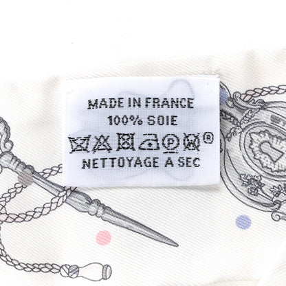 Hermes Silk Les Cles A Pois Twilly White Gris Acier 4 of 6