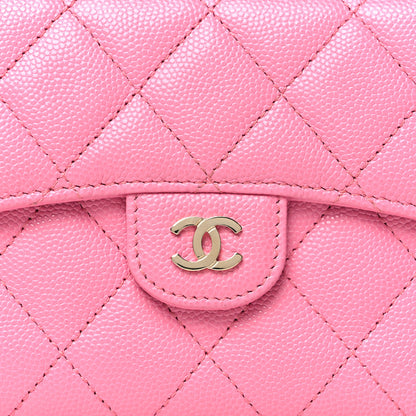 Chanel Caviar Quilted Compact Flap Wallet Pink 9 of 9