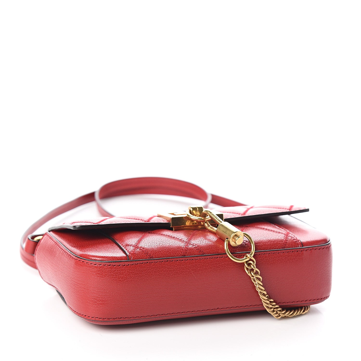 Givenchy Goatskin Quilted GV3 Mini Pocket Convertible Bag Vermillon 3 of 8