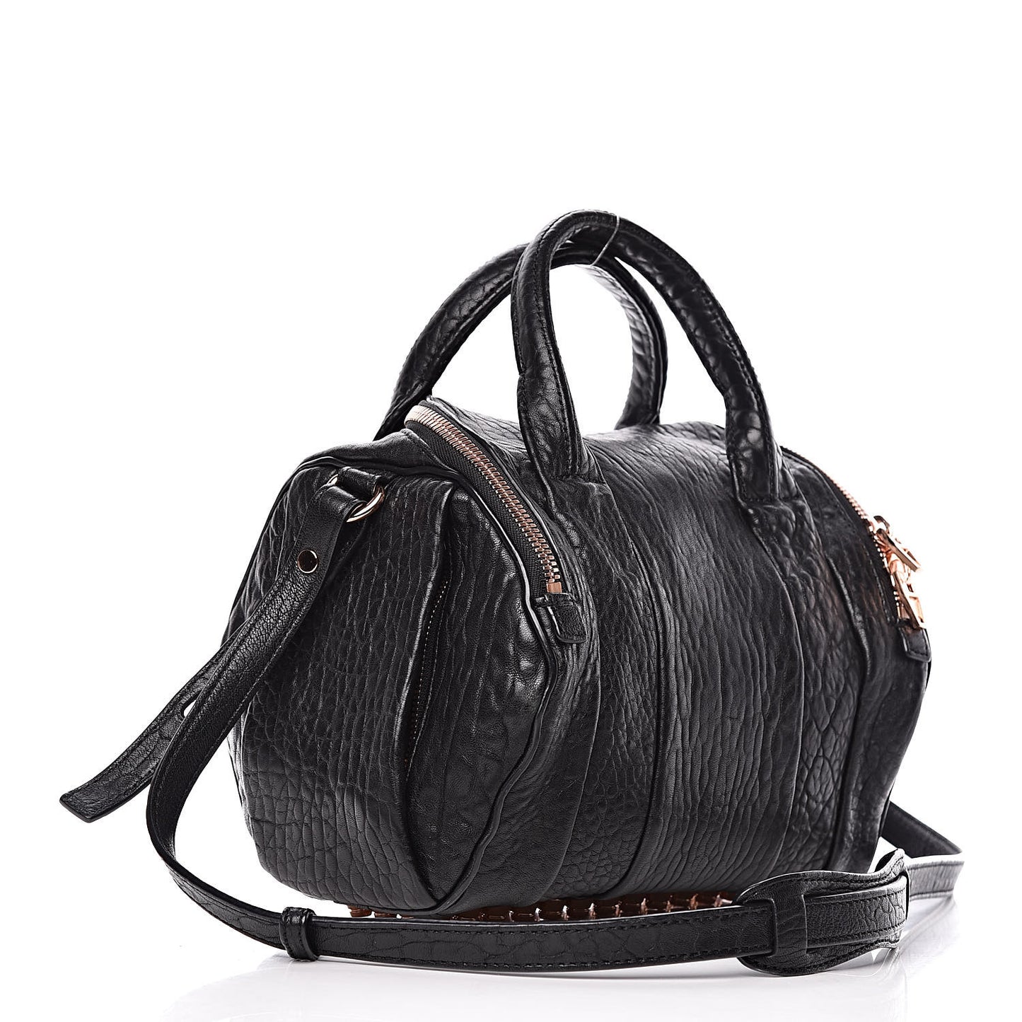 Pebbled Lambskin Rockie Black Rose Gold Hardware