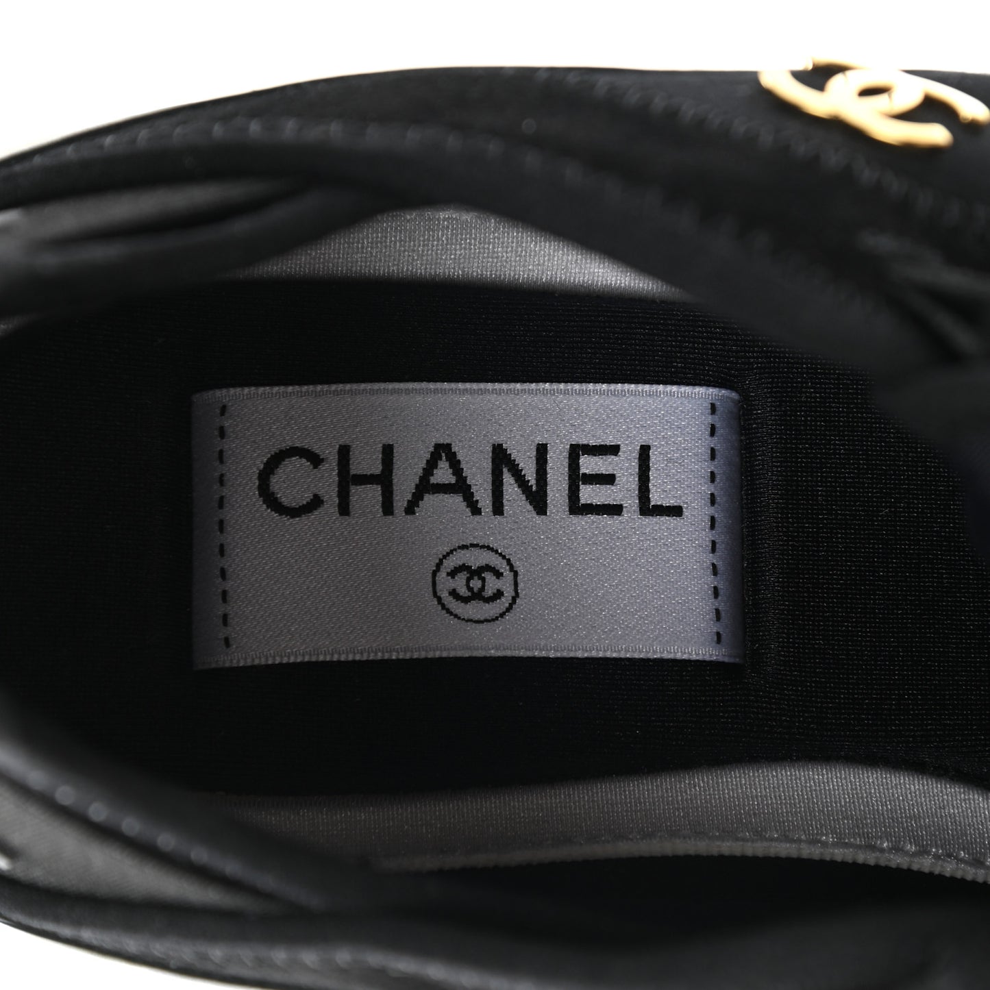 Velvet Calfskin Mixed Fibers CC Sneakers 37 Black