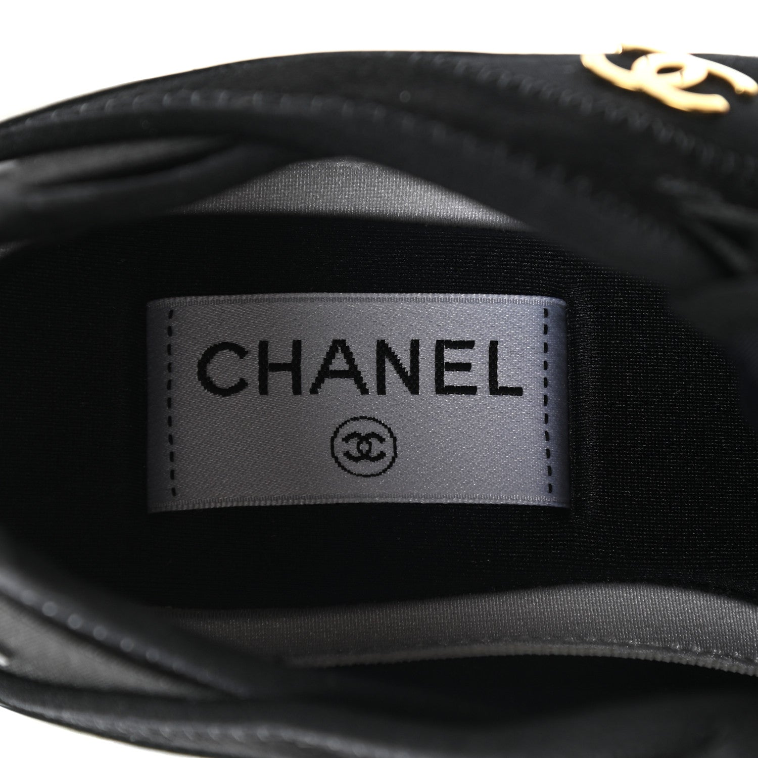 Chanel Velvet Calfskin Mixed Fibers CC Sneakers 37 Black 7 of 9