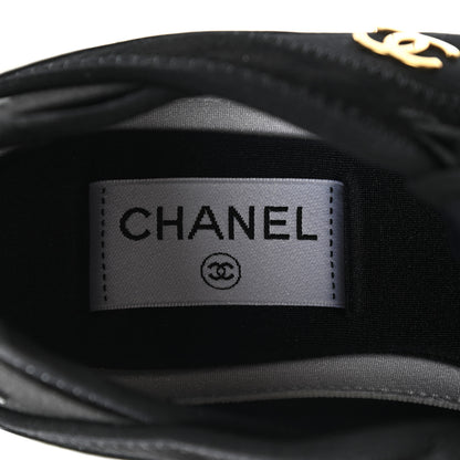Chanel Velvet Calfskin Mixed Fibers CC Sneakers 37 Black 7 of 9