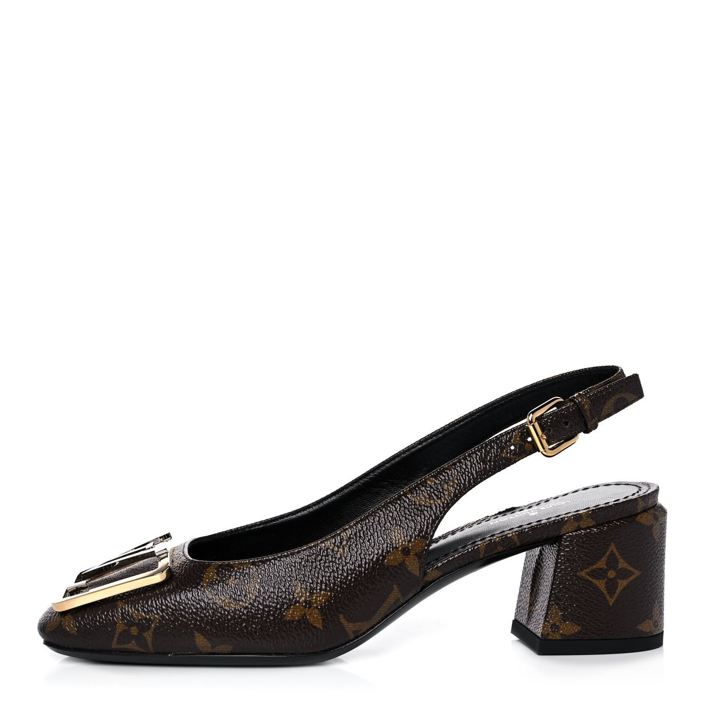Monogram Madeleine Slingback Pumps 36.5 Brown